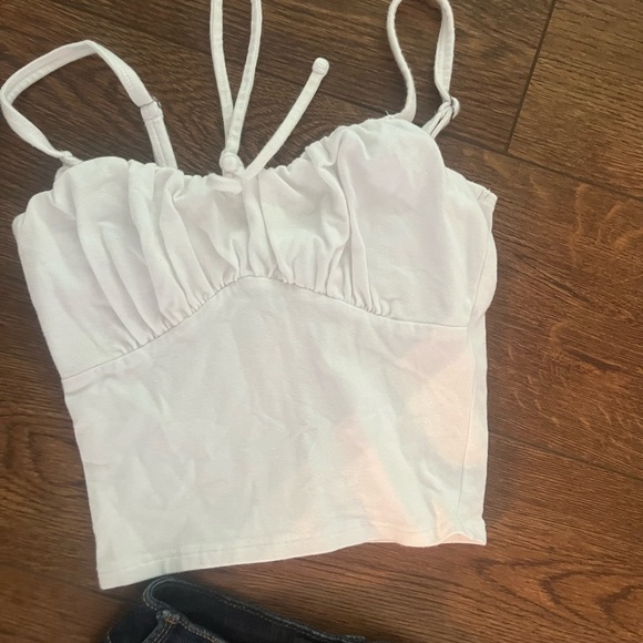 Hollister Tops - Hollister White Ruched Tank Top